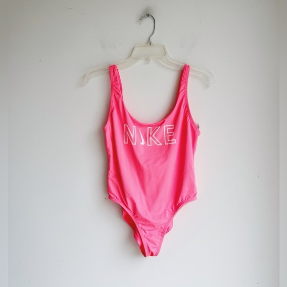 NIKE Low Back Neon Pink Swimsuit Size Large - Picture 2 of 8